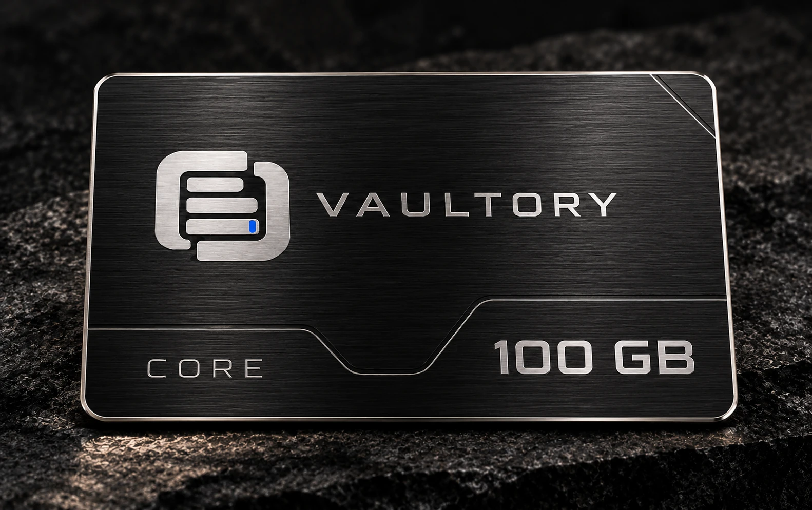 Vaultory CORE 100 GB metal card design